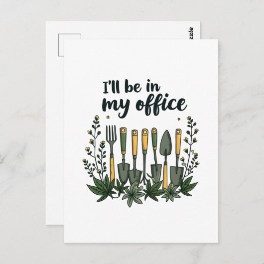 私は私のオフィスの庭師のガーデニングにおもしろいいる ポストカード (正面/裏面)