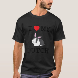 私は私のオランダウサギTシャツが大好き Tシャツ