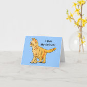 私は私のオルインチが大好き！虎猫キットンイラストレーション カード (黄色い花)