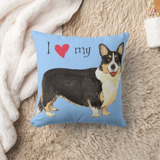 私は私のカーディガンのウェルシュコーギーを愛します クッション (ブランケット)