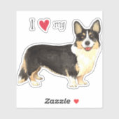 私は私のカーディガンウェルシュコーギービニールのステッカーが大好き シール (シート)