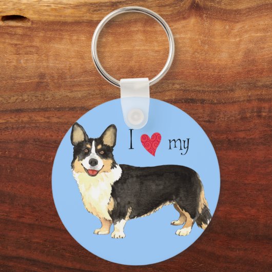 私は私のカーディガンウェルシュコーギー キーホルダー (正面)