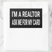 私は私のカード頼の不動産仲介業者である 長方形シール (バッグ)