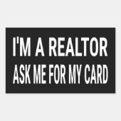 私は私のカード頼の不動産仲介業者である 長方形シール (正面)