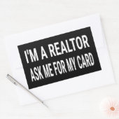 私は私のカード頼の不動産仲介業者である 長方形シール (封筒)