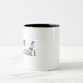 私は私のガチョウが大好き ツートーンマグカップ (中央)