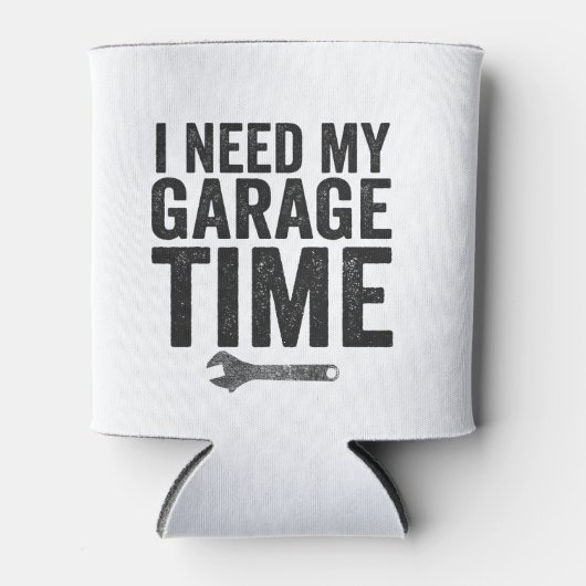 私は私のガレージ時間の車のおもしろい熱狂的なギフトが必要 缶クーラー (正面)