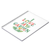 私は私のガーデントロピカルフローラ水色が大好き ノートブック (左側)