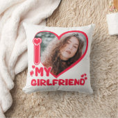 私は私のガールフレンドが大好きカスタムハート写真バレンタイン クッション (ブランケット)