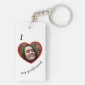 私は私のガールフレンドが大好きカスタムフォト文字 キーホルダー (裏面)