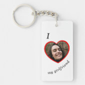 私は私のガールフレンドが大好きカスタムフォト文字 キーホルダー (正面)
