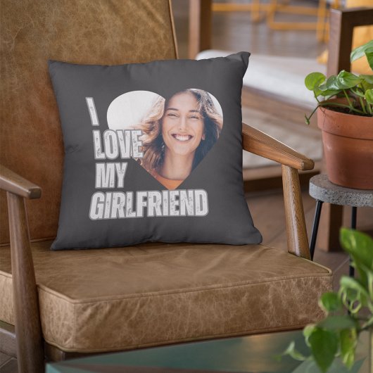 私は私のガールフレンドが大好きハート写真ボーイフレンドのギフト クッション