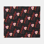 私は私のガールフレンドが大好きフォトブラックフリースブランケット フリースブランケット (正面(横))