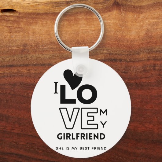 私は私のガールフレンドが大好き彼女は私の最高の友達の贈り物 キーホルダー (正面)
