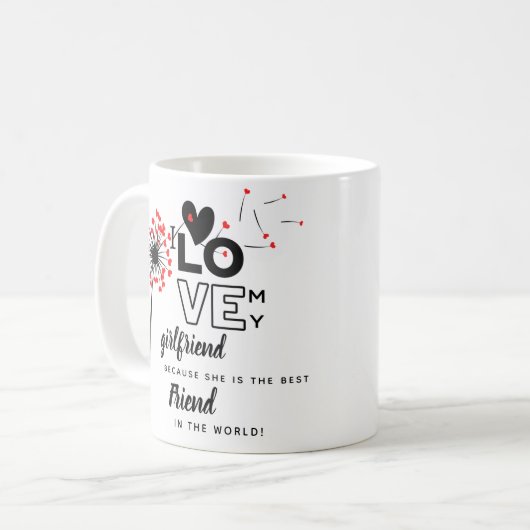 私は私のガールフレンドのカスタム友人のギフトが好き コーヒーマグカップ (正面左)