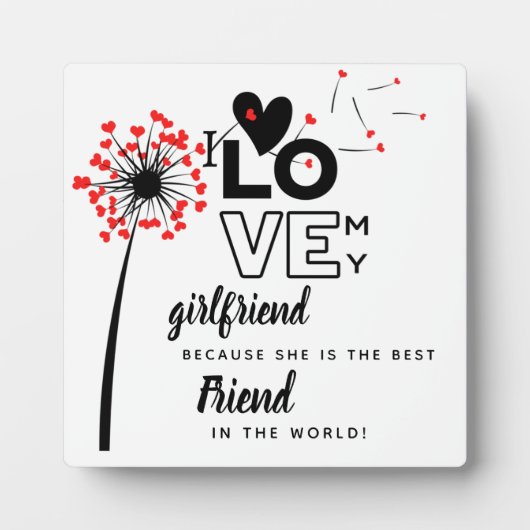 私は私のガールフレンドのカスタム友人のギフトが好き フォトプラーク (正面)