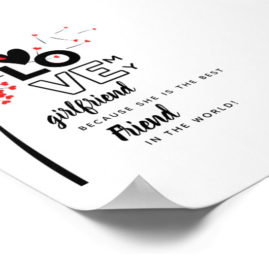 私は私のガールフレンドのカスタム友人のギフトが好き ポスター (角)