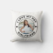 私は私のガールフレンドのシンプル写真が大好きパーソナライズされた クッション (正面)