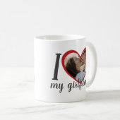 私は私のガールフレンドのハートの写真がカスタム大好き コーヒーマグカップ (正面右)