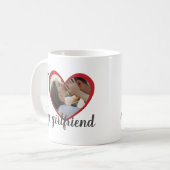 私は私のガールフレンドのハートの写真がカスタム大好き コーヒーマグカップ (正面左)