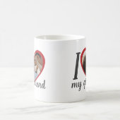 私は私のガールフレンドのハートの写真がカスタム大好き コーヒーマグカップ (中央)