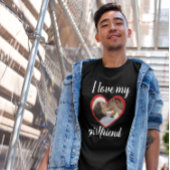 私は私のガールフレンドのハートカスタムの写真の黒が大好き Tシャツ