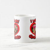 私は私のガールフレンドのバブル赤いハートフレーム コーヒーマグカップ (中央)