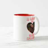 私は私のガールフレンドのピンクのハート写真が大好カスタムき ツートーンマグカップ (正面右)