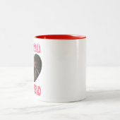 私は私のガールフレンドのピンクのハート写真が大好カスタムき ツートーンマグカップ (中央)