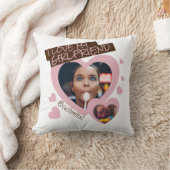 私は私のガールフレンドのピンクの茶色の写真y2kかわいい クッション (ブランケット)