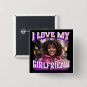 私は私のガールフレンドのブートレッグのラッパーの写真が大好き 缶バッジ (正面&裏面)
