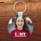 私は私のガールフレンドの写真が大好カスタムき キーホルダー (正面)
