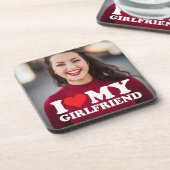 私は私のガールフレンドの写真が大好カスタムき コースター (左側)