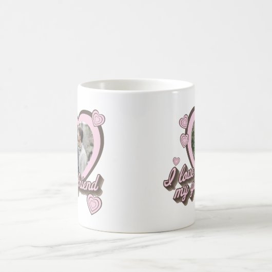 私は私のガールフレンドの写真が大好カスタムき コーヒーマグカップ (中央)