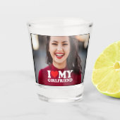 私は私のガールフレンドの写真が大好カスタムき ショットグラス (正面)