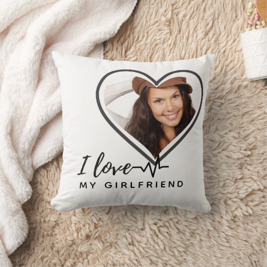 私は私のガールフレンドの写真のギフトが大好きパーソナライズされた クッション (ブランケット)