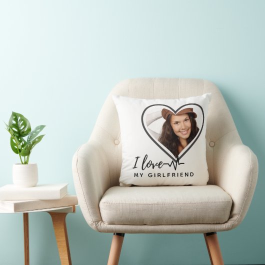 私は私のガールフレンドの写真のギフトが大好きパーソナライズされた クッション (椅子)