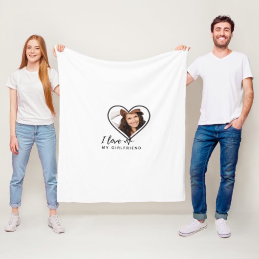 私は私のガールフレンドの写真のギフトが大好きパーソナライズされた フリースブランケット (インサイチュ)