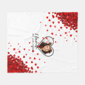 私は私のガールフレンドの写真のギフトが逃げパーソナライズされたる愛 フリースブランケット (正面(横))