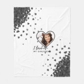 私は私のガールフレンドの写真のギフトが逃げパーソナライズされたる愛 フリースブランケット (正面)