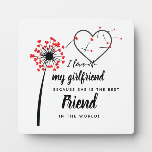私は私のガールフレンドの写真のギフトのハートを愛していパーソナライズされたる フォトプラーク (正面)