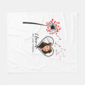 私は私のガールフレンドの写真のギフトのハートを愛していパーソナライズされたる フリースブランケット (正面(横))