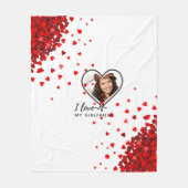 私は私のガールフレンドの写真のギフトのハートを愛していパーソナライズされたる フリースブランケット (正面)