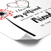 私は私のガールフレンドの写真のギフトのハートを愛していパーソナライズされたる ポスター (角)