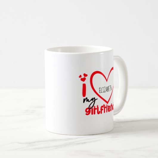 私は私のガールフレンドの写真のギフトクラシックのマグカップ、11oz大好き コーヒーマグカップ (正面右)