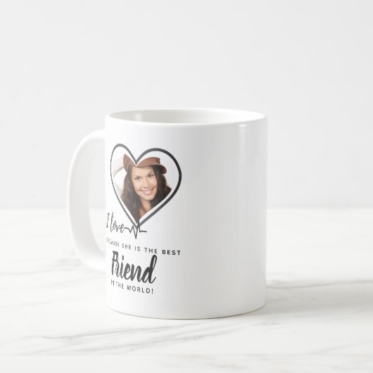 私は私のガールフレンドの写真の友人のギフト最高のが大好き コーヒーマグカップ (正面左)