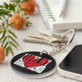 私は私のガールフレンドの写真を愛していカスタムる キーホルダー (正面右)