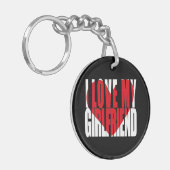 私は私のガールフレンドの写真を愛していカスタムる キーホルダー (正面左)