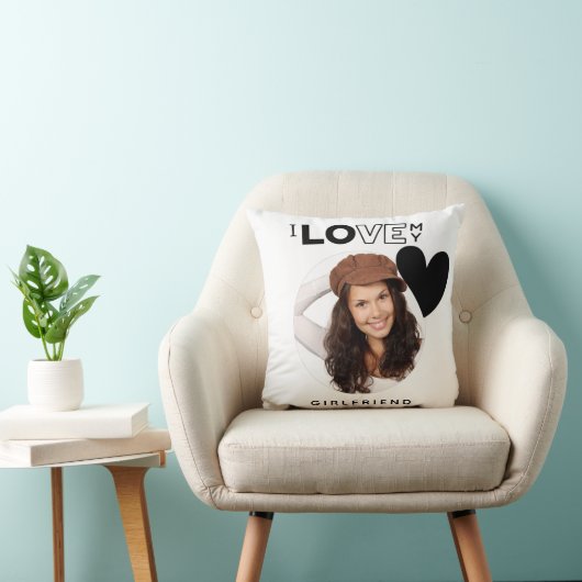 私は私のガールフレンドの写真ギフトthroが大好パーソナライズされたき クッション (椅子)