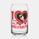 私は私のガールフレンドの写真パーソナライズされた文字が大好き ガラス缶 (裏面)